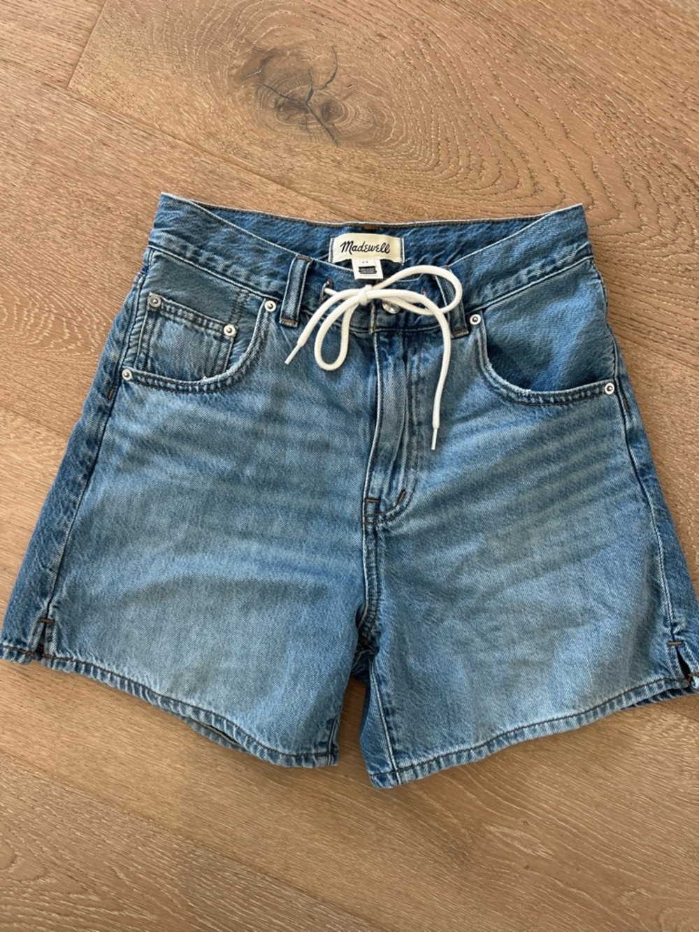 Madewell Light Blue Denim Drawstring Casual Shorts